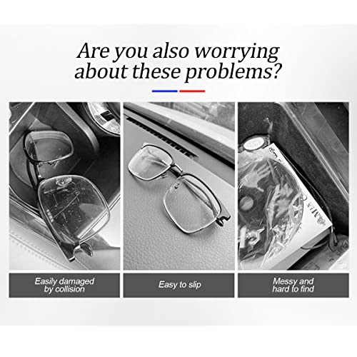 Moly Magnolia Bling Car Glasses Holder, 2Pcs Handcrafted Crystal Rhinestones Fashion Car Sunglasses Mount With Card Clip For All Sun Visors, Auto Interior Accessories For Women Girl (Black) #TOP3