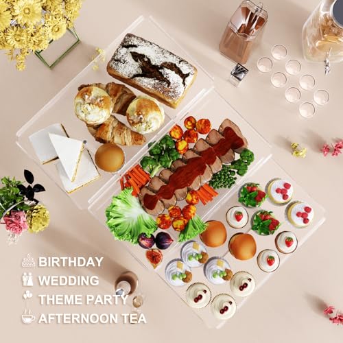 Upgraded Dessert Table Display Set, Acrylic Cupcake Buffet Dessert Risers Stands, Tier Serving Trays Holder for Weddings Baby Shower Tea Party - Image 6