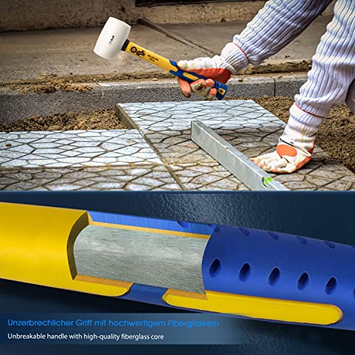 S&R Witte rubberen hamer met dubbel gekrulde steel van stevig glasvezel - Afbeelding 5