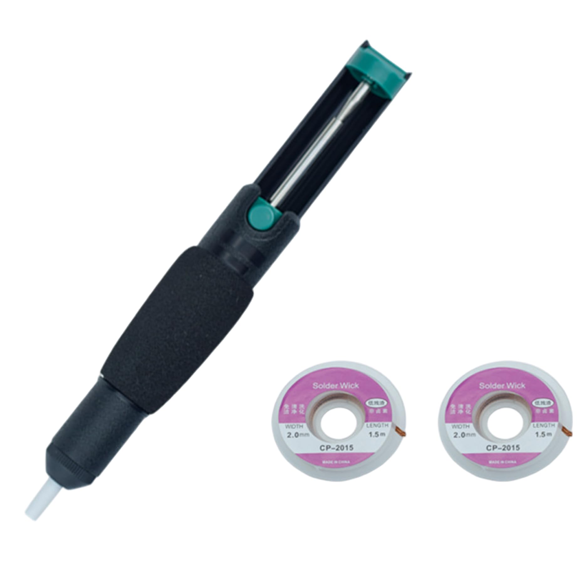 3Pcs/Set Flux Pen Powerful Extended Manual Desoldering Pump with 2 Solder Braid Desoldering Vacuum Pump Solder Removal Tool Remover Soldering Wick