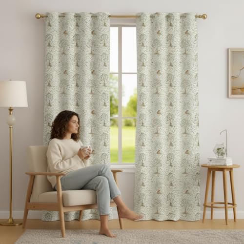 Image of STITCHNEST 'Florea Series' Premium Satin Room Darkening Curtains 7 Feet Long Set of 1 | Door Curtain 7 x 4 Feet | Blocks 70-80% Light | Ideal for Bedroom, Living Room & Home Decor