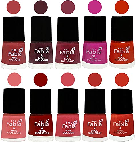 Image of ALL IN ONE (PACK OF 10), Long Lasting Glossy Nail Polish, 6 ml Each, All Vibrant Colours,02248