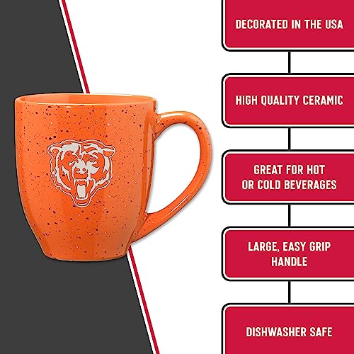 Image of Rico Industries NFL Football 16 oz Team Color Laser Engraved Speckled Ceramic Coffee Mug