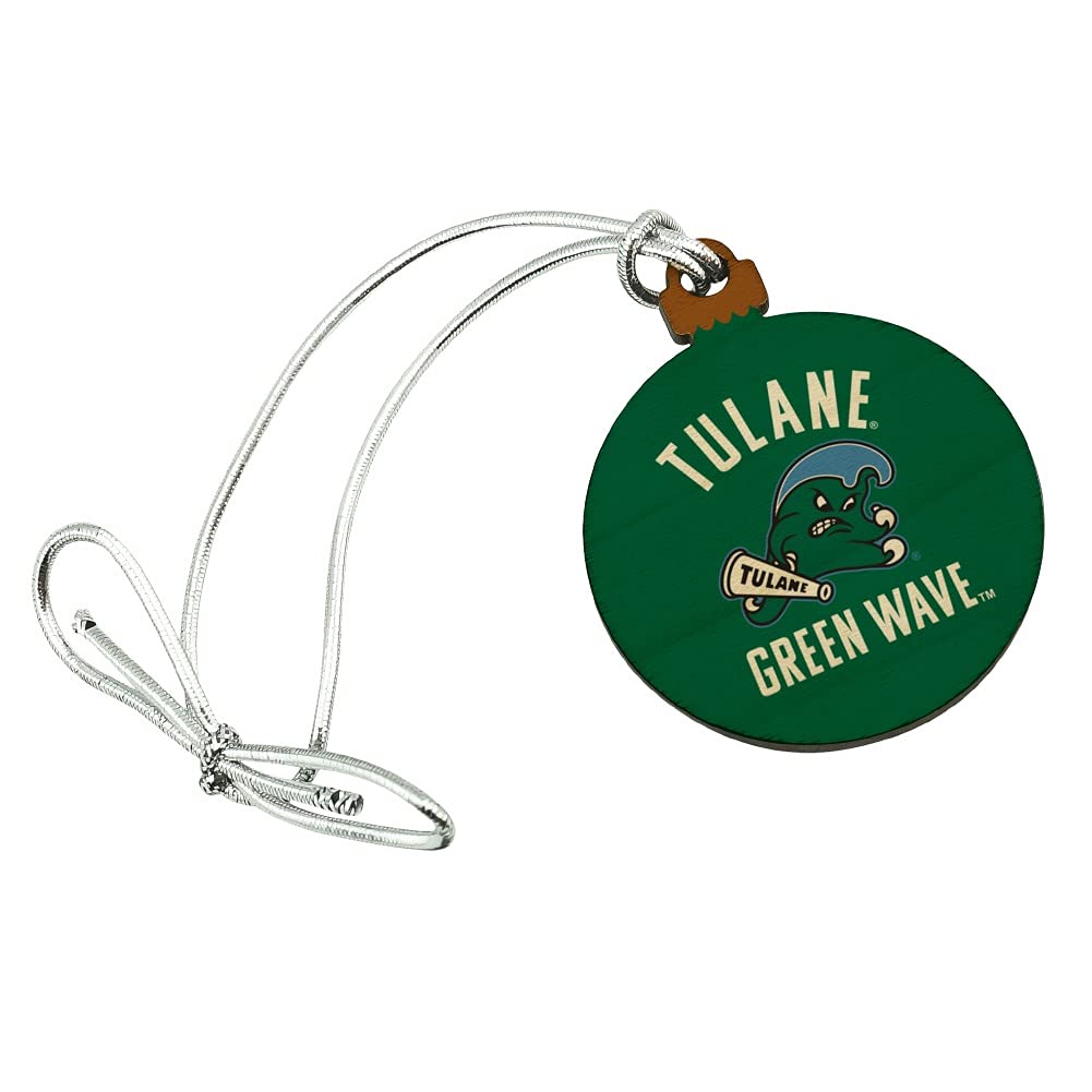 GRAPHICS & MORE Tulane University Green Wave Mini Small Tiny Wood Christmas Tree Holiday Ornament