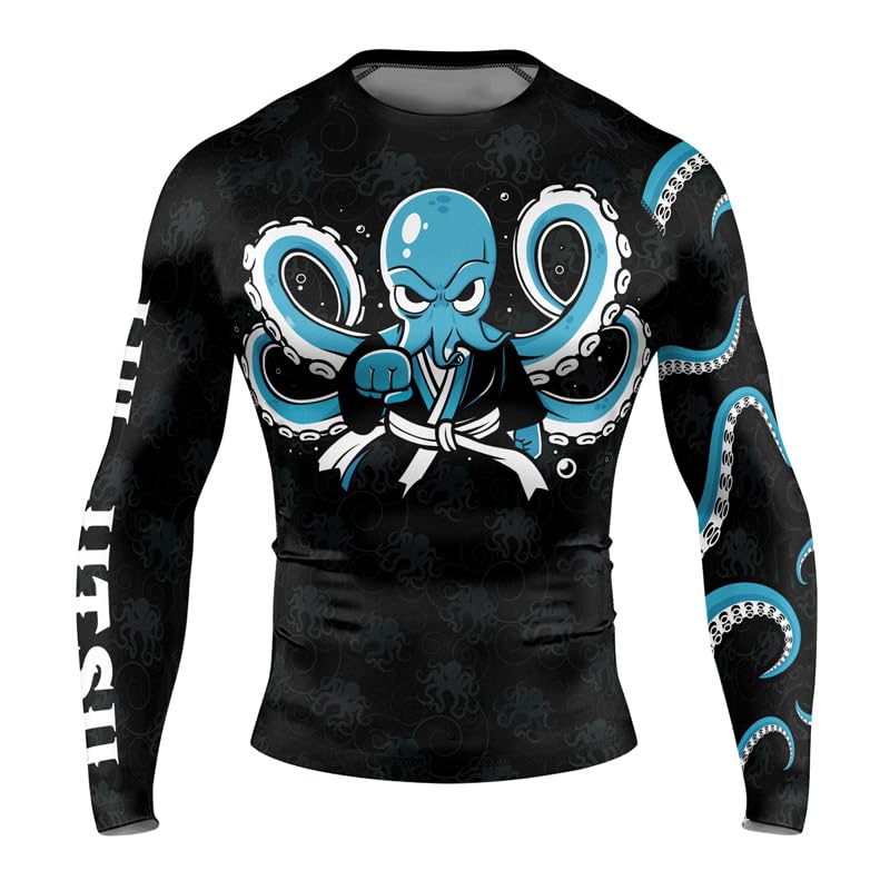 Octopus Men's No-Gi Rash Guard – Long Sleeve Compression Fit Top for BJJ Jiu Jitsu MMA Grappling2