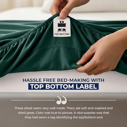 Image of Utopia Bedding Extra Deep Pocket King Fitted Sheet, Fits up to 21 Inch Mattress - Hotel Luxury, Soft, Breathable and Comfy - Shrinkage and Fade Resistant - Easy Care (Emerald)