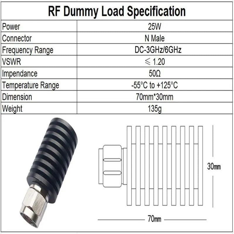 Charge de terminaison N mâle contre les reflets de signal coaxial 50 Ohm