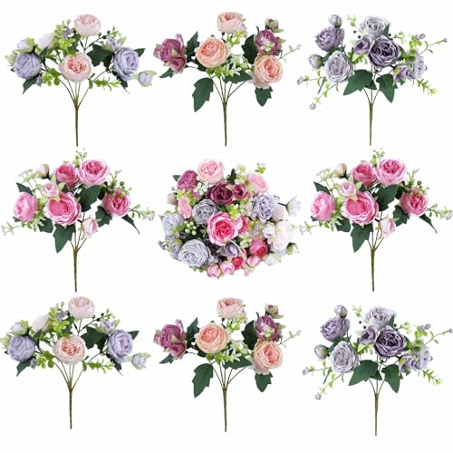 Nile Lily 8-Stem Artificial Peony Bundle