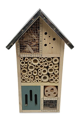 Lantern Hill Multi-Chambered Insect House, Designed Especially For Your Favorite Garden Friends, 7.3” X 6” X 12.5” #TOP3