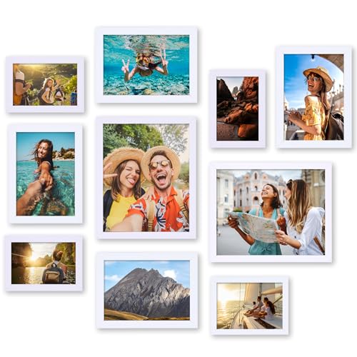 Fixwal Picture Frames, 10 Pack Collage White...