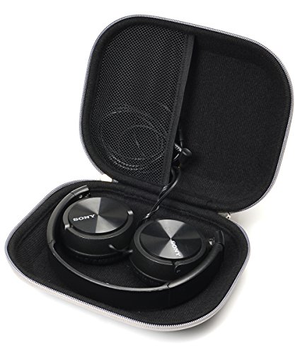 WGear Headphone Case for Sony MDRZX110NC Noise Cancelling Headphones, MDRZX110, ZX300, ZX310, ZX400, XB200, ZX102DPV; Sennheiser HD219, HD229, HD239, HD218, Accessories Pocket(Gray)
