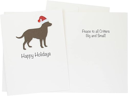 Miniatura 11 de Black Australian Shepherd Christmas Cards Pack of 10 Handmade Aussie Holiday Notecards White Base Dog with Santa Hat Black,Chocolate