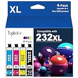 Topkolor 232XL Ink Cartridges 232 Replacement for Epson 232XL Ink Cartridges Combo Pack T232 232XL Epson 4200 Ink Cartridges Compatible with Epson WF-2930 XP-4200 XP-4205 WF-2950 Printer