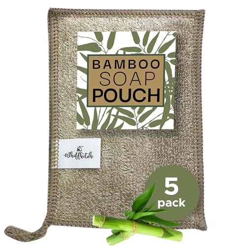 Soap-Pouch-5-Pack-Versatile-Soap-Holder-Soap-Saver-Set-Travel-Soap-Bags-Mesh-Soap-Pouch-Soap-Bar-Loofah-Shower-Soap-Holder-Planet-Friendly-Bamboo-Fiber-Soap-Bags-4x5-inches