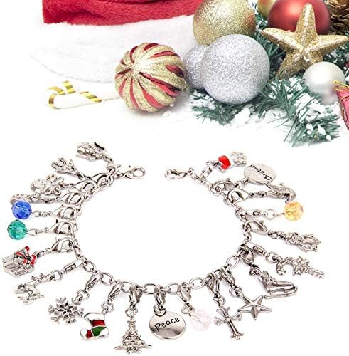 Advent Calendar 2022, Christmas Advent Gifts, Charm Calendar DIY Bracelet Necklace with 24Pcs, 24 Days Christmas Countdown Gift, for Kids, Girls, Women