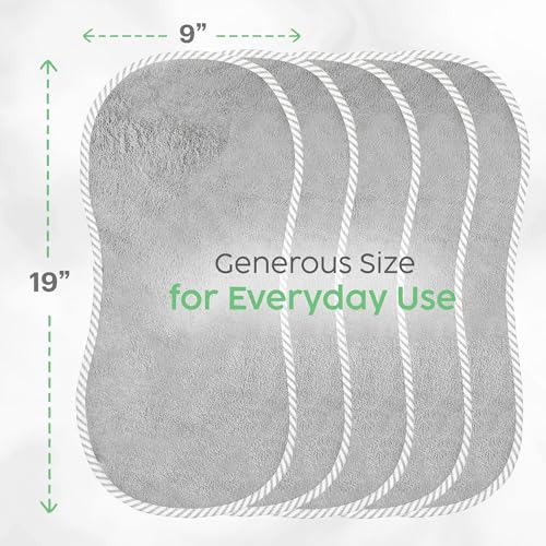 San Francisco Baby Burp Cloths for Boys & Girls, 5-Pack with Pacifier Clip - Bibs & Burping Cloths, Spit-Up Rags, Neutral Burp Rags - Gray4