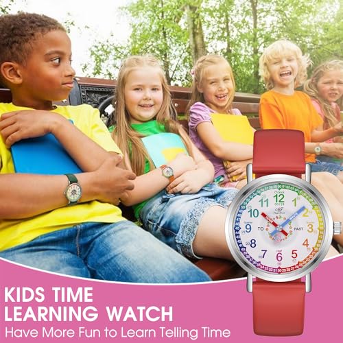 Image of ManChDa Kids Watch for Girls Analog Watch Childrens Toddler Watch for Kid 8-12 Tell Time Watch Easy to Read Teaching Watch Time Learning Study Time Teacher Watch Kids Gift Christmas