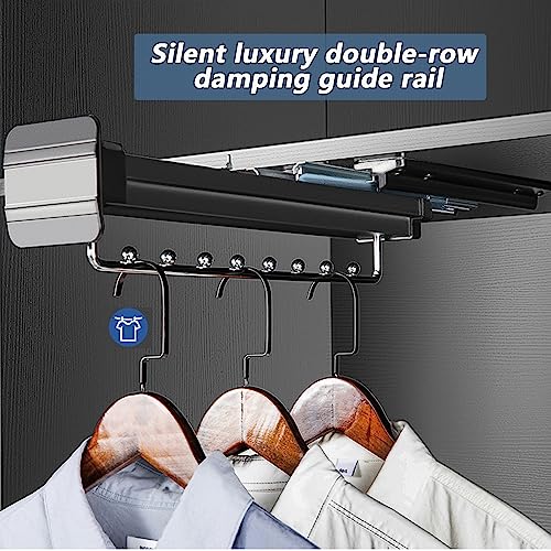Tringle à Cintre Extensible avec Rail Amortisseur Double Rangée