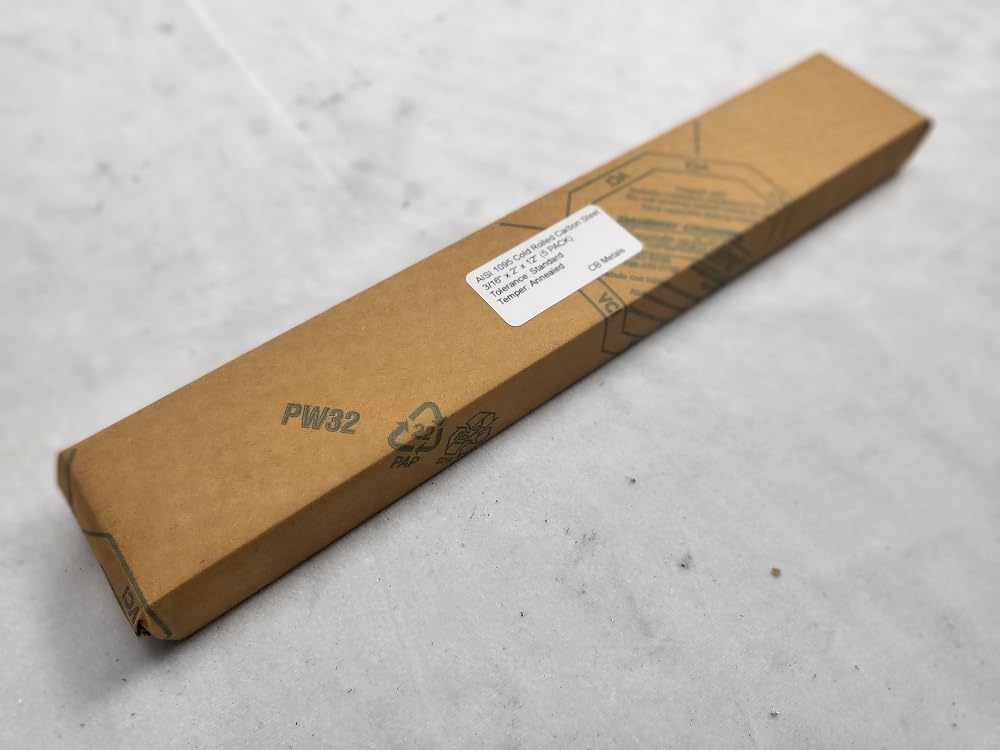 1095 Cold Rolled Carbon Steel 3/16" x 2" x 12" bar, Knife Making Stock, 5 Pack