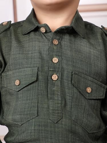 Image of POLKA TOTS Boys Cotton Pathani Set | Premium Pathani Kurta & Pyjama Set for Boys | Kurta Pajama for Kids Boy | Pathani Suit for Kids, Baby Boys & Toddlers | Ethnic Wear for Boy