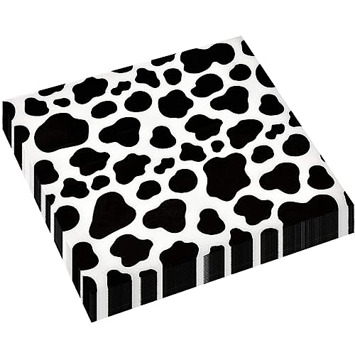 POPOYU Lot de 20 Serviettes de Table Safari, Serviette Theme Vache, Serviettes Papier Animaux,...