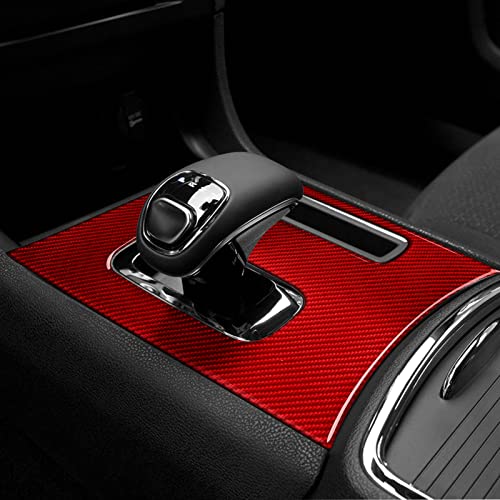 Image of Car Gear Shift Panel Decals for 2011-2014 Charger 300 / 300C / 300S / Limited /Base Accessories Carbon Fiber Interior Stickers