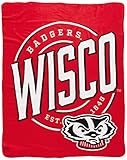 Northwest NCAA Wisconsin Badgers Unisex-Adult Fleece Throw Blanket, 50' x 60', Campaign