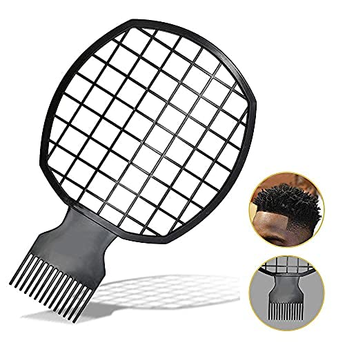 Twist Hair Coils Comb Tool, Afro Pick Hair Curl Sponge Brush (Black)