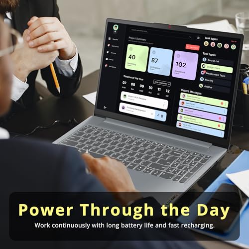 Image of Lenovo IdeaPad Slim 3i 15.6 inch FHD Laptop, Intel Core i3-N305(8-Core), 8GB LPDDR5, 1.12TB Storage(128GB UFS+1TB Docking Station Set), UHD Graphics, Numeric Keypad, Fast Charge, WiFi 6, Win11 Pro, Grey