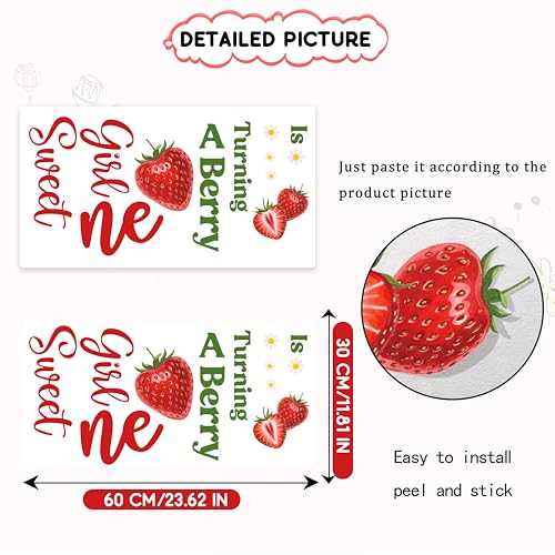 Sticker para Pared Fiesta Primer Cumpleaños Frutilla miniatura 2