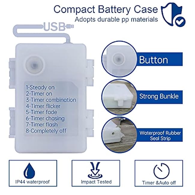 Impress Life Ocean Theme String Lights, Beach Decor Starfish Seahorse Sand Dollars Nautical Decorative Lights Battery & USB Plug In with Remote 10 ft 30 LEDs for Covered Outdoor Bedroom Birthday Party