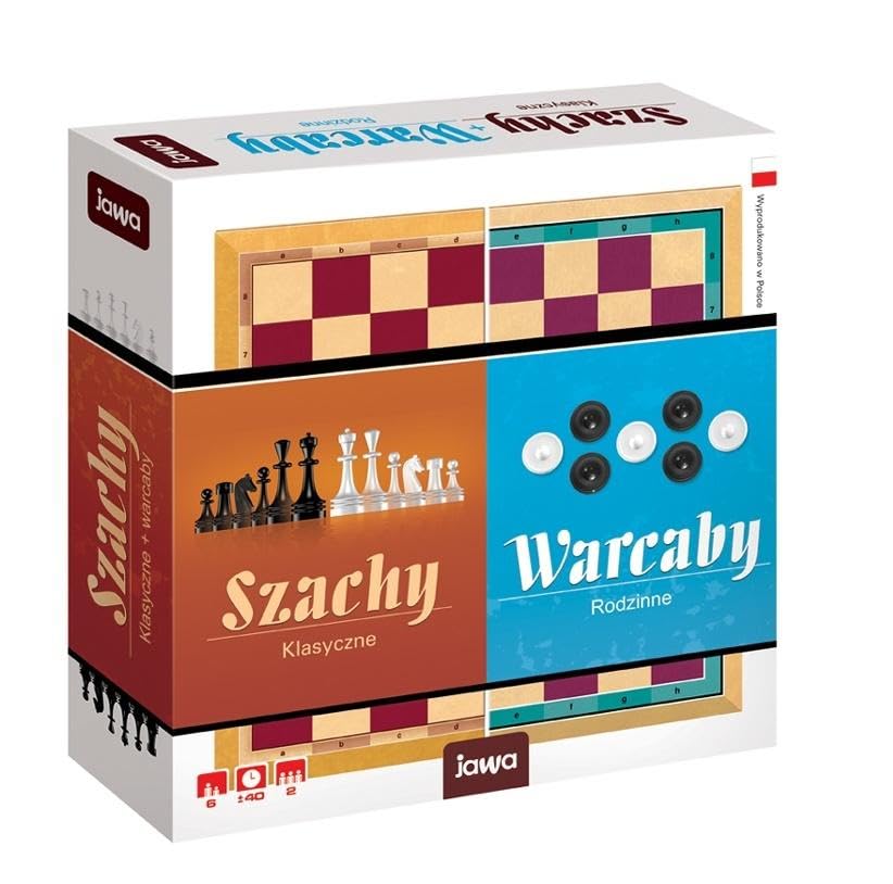 Jeu d'échecs et dames 2 en 1 Jawa en bois pliable