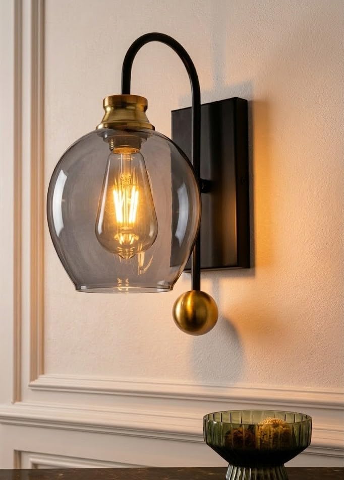 Image of Imperial Grace Vintage Gold Wall Lamp | Classic Cream Fabric Platted Shade | Wall Lamp with Metal Frame | Decorative Lighting Fixture for Living Room, Bedroom (ALD-055(A)-WL)