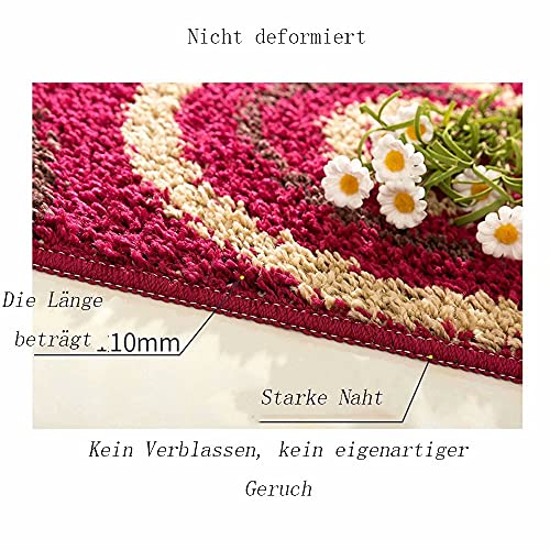Tapis de bain antidérapant rouge grand confort 50 x 80 cm avec revêtement de sécurité - 3