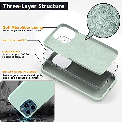 Image of MIDOS Back Cover Compatible with iPhone 14 Pro Max Case Liquid Silicone Full Protection Shock Proof Back Cover for iPhone 14 Pro Max (2022) 6.7 inch (Mint)