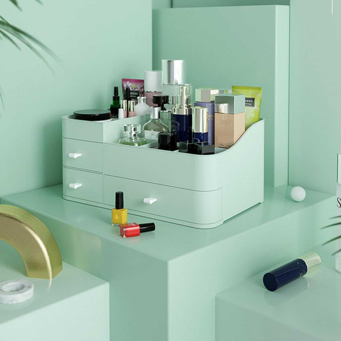 Cofanetto per Trucchi con Cassetto, Organizer da Tavolo in Plastica