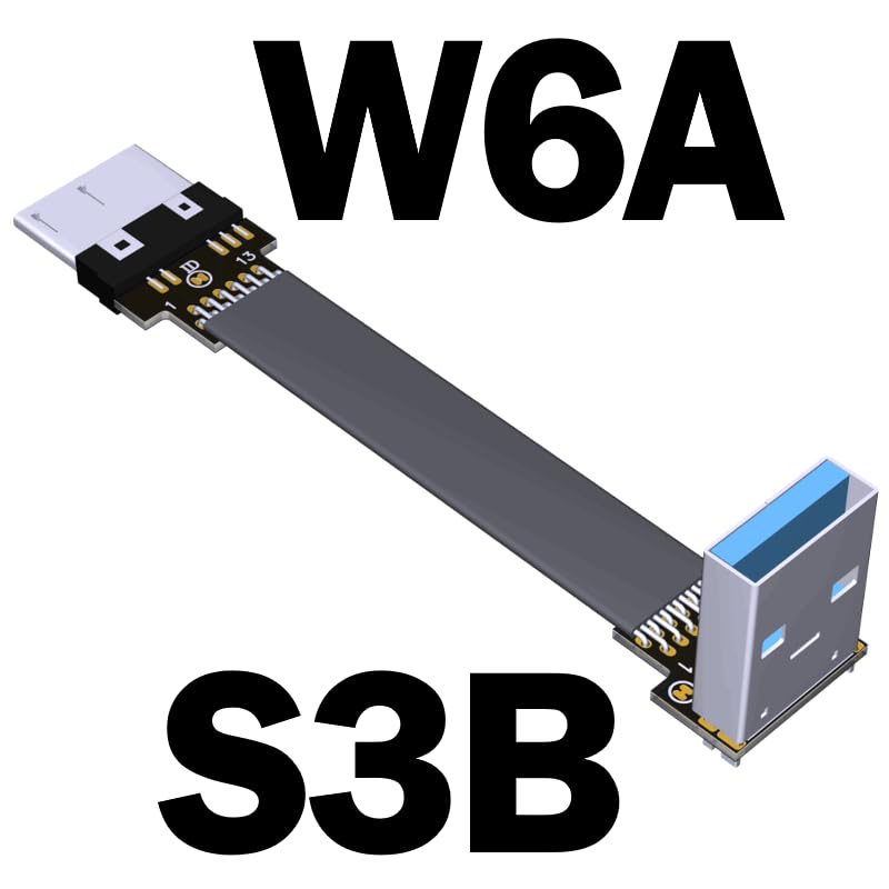 Miniatura 2 de ADT-Link USB 3.0 Tipo A macho a Micro-B Macho Cinta plana EMI Blindaje Cable plano FPC USB 3.0 Micro B Conector de ángulo de 90 grados hacia arriba