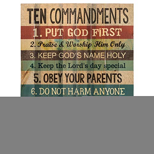 P. Graham Dunn Ten Commandments Pine Wood Look 12x15 Wall Plaque