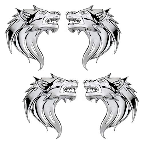 HAMILO 車 ステッカー ウルフ バイク 狼 おおかみ 牙 メタリック アクセント 4個セット HAMILO 車 ステッカー ウルフ バイク 狼 おおかみ 牙 メタリック アクセント 4個セット