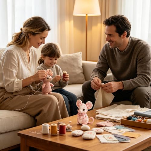 Kit de costura para animales ratón artesanal como regalo de cumpleaños y manualidades 3