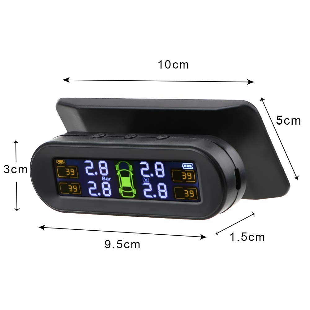 TPMS Monitor Pressione Pneumatici — Display Per Accendisigari Con 4 Sensori Esterni
