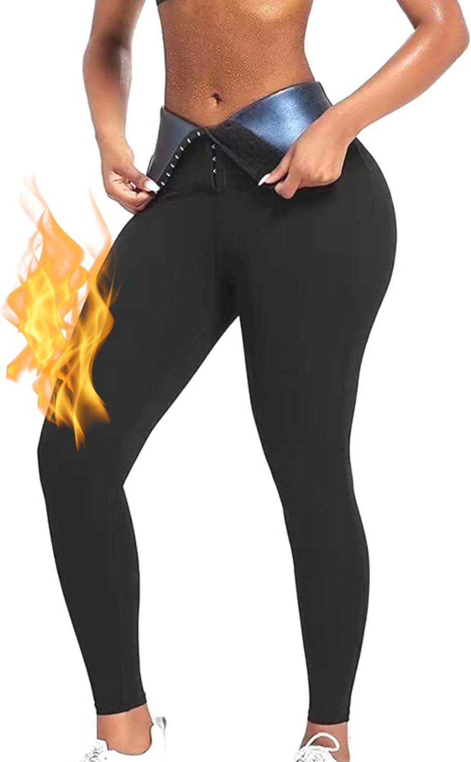 Nano Hertz Sauna Sweat Shapewear Leggings Pants Boxing Workout Suit Waist Trainer Shaper Sweatsuit Exercise Fitness Gym Women