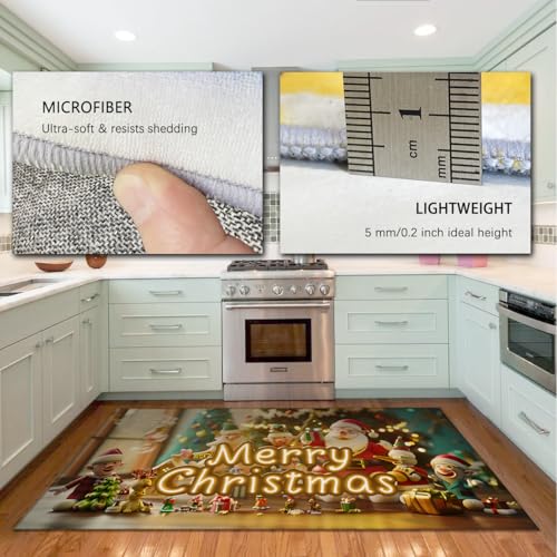 Tapis Noël 120x150cm lavable sous table pour protéger votre sol - 4