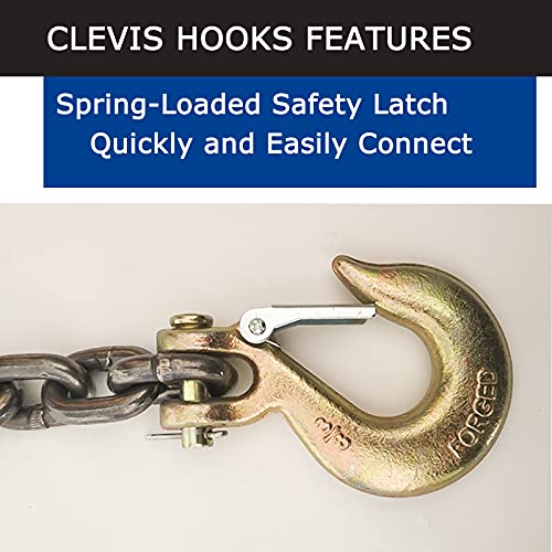 4Pack 3/8” Clevis Hooks With Latch, Forged G70 Steel Clevis Slip Winch Hook For Trailer, Safety Chain Hooks Solid Clevis Grab Hooks For Deck Hauler Receiver Hitches Trailer Wiring-18,000Lbs Capacity #TOP3