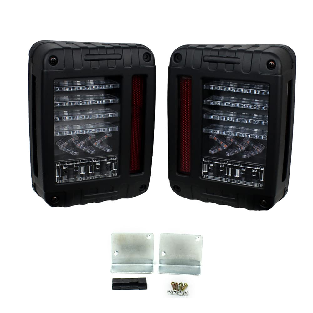 2PCS LED Tail Lights Tylny hamulec Running Reverse Taillights Kierunkowskazy dla Jeep Wrangler JK 2007-2017,Usa version