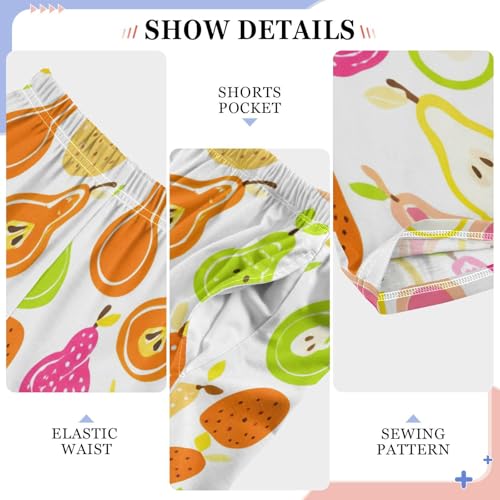 J JOYSAY Colorful Pears Grouping White Pajamas Pants Soft Long Pajama Bottoms Lounge Sleep Pants Size S-XL4