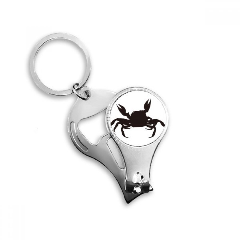 Pince à ongles crabe noir coupe nette et motif organisme marin