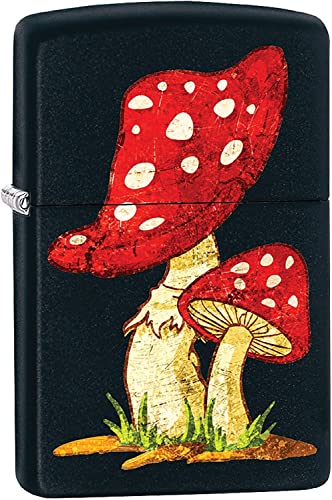 Encendedor Zippo Mushroom Fungus Black Matte a prueba de viento miniatura 1