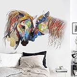 M ACHOOSE Colorful Horse Wall Decals Wall Stickers Peel and Stick Removable Decal Stick DIY Wall Art Murals Home Wall Decor for Bedroom Living Room Classroom Office Wall Decaoration