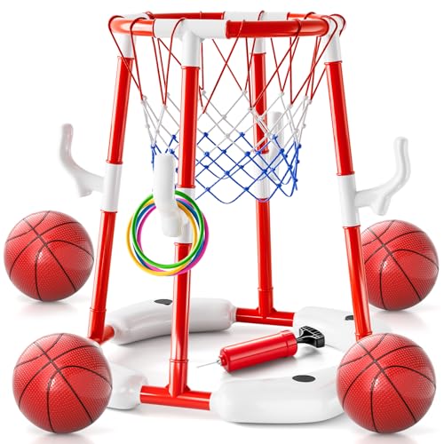 Pool Basketball Hoop Toys for Kids Ages 4-8 8-12 & Adult, Summer Outdoor Swimming Pool Games Water Play Toys...
